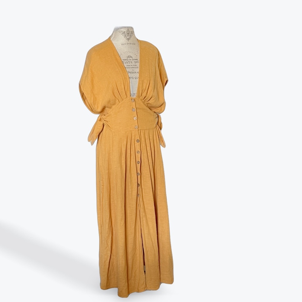 Free people yellow boho maxi dress